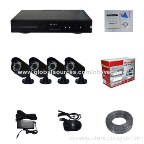 4-channel 720P 1.3MP Wireless IP CCTV Camera System, Supports PoE and Onvif